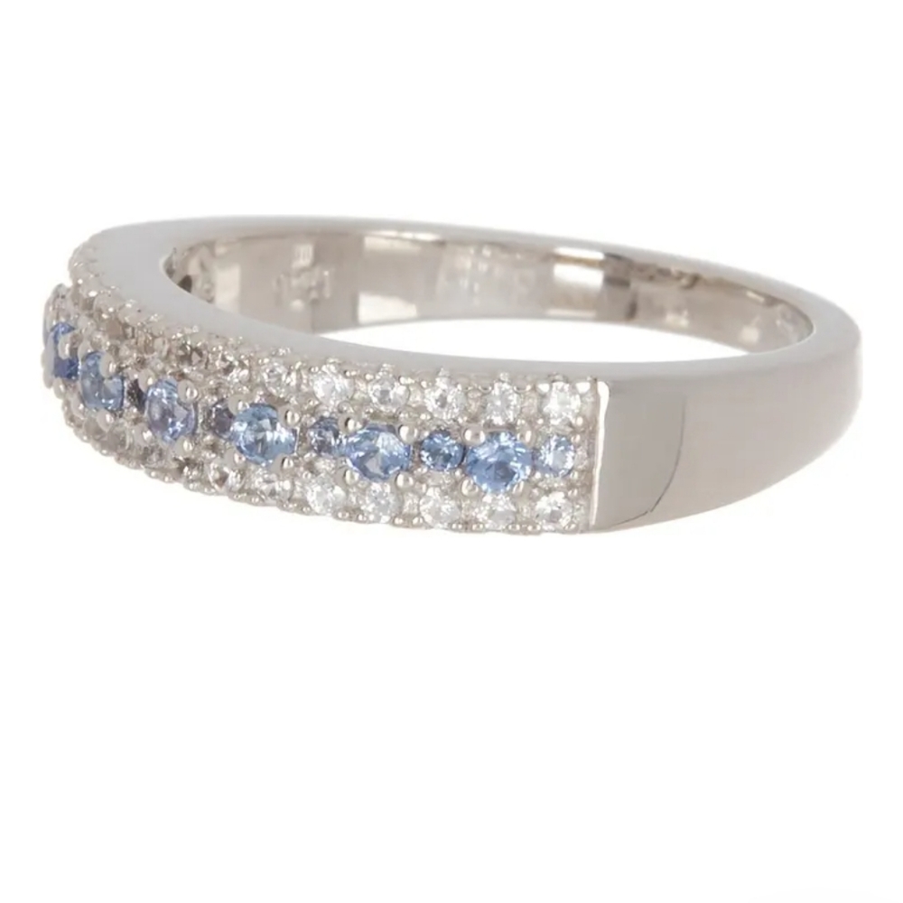 Sterling Silver Striped Sapphire Ring SUZY LEVIAN